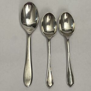 Silver-plate? Baby Spoons HA EA FA EP A1 3 7/8" and 3 1/2" Lot of 3